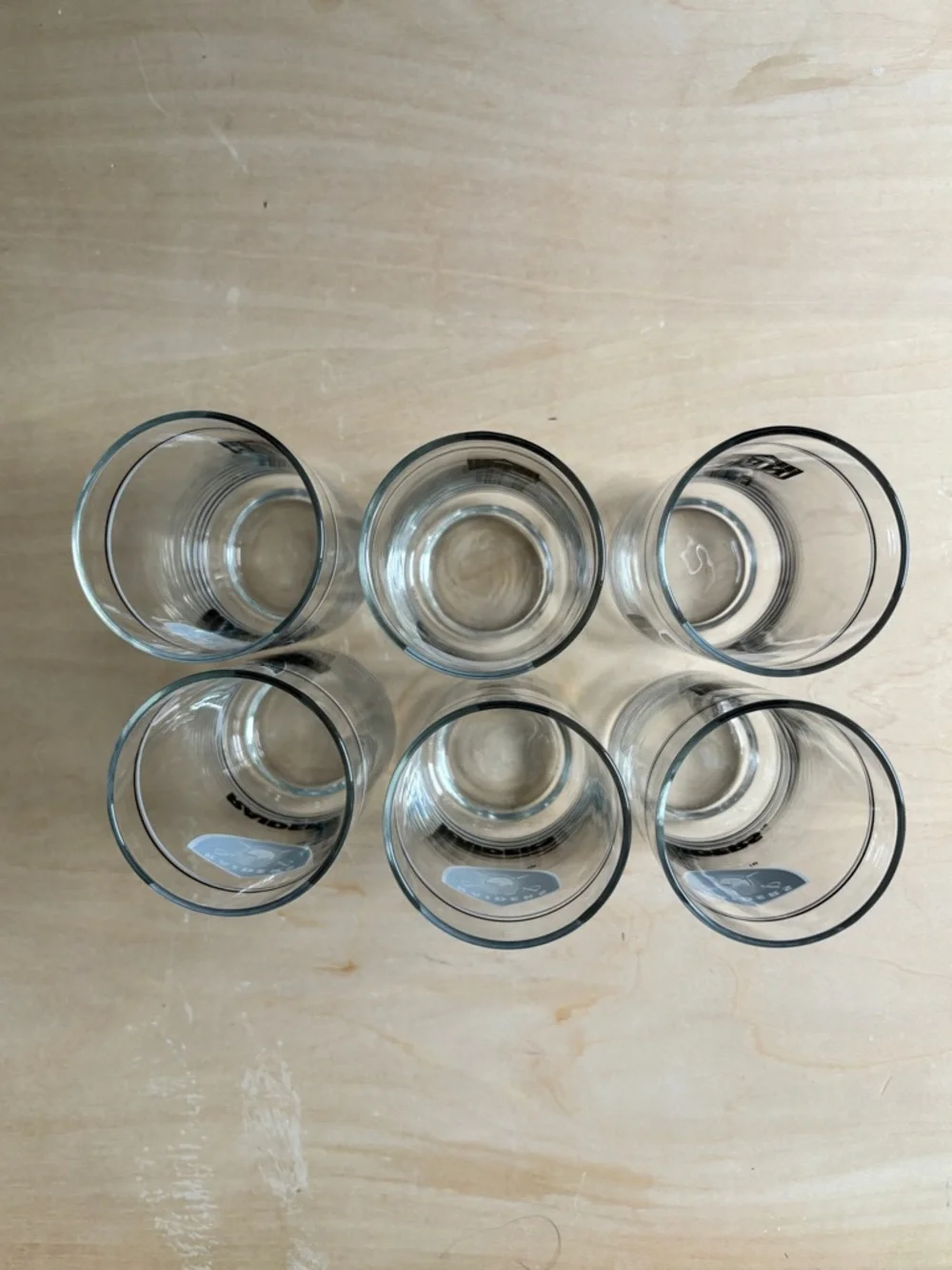 Vintage Set Of 6 NFL Raiders 14 Ounce Drinking Glasses Mobil Gas Promotional